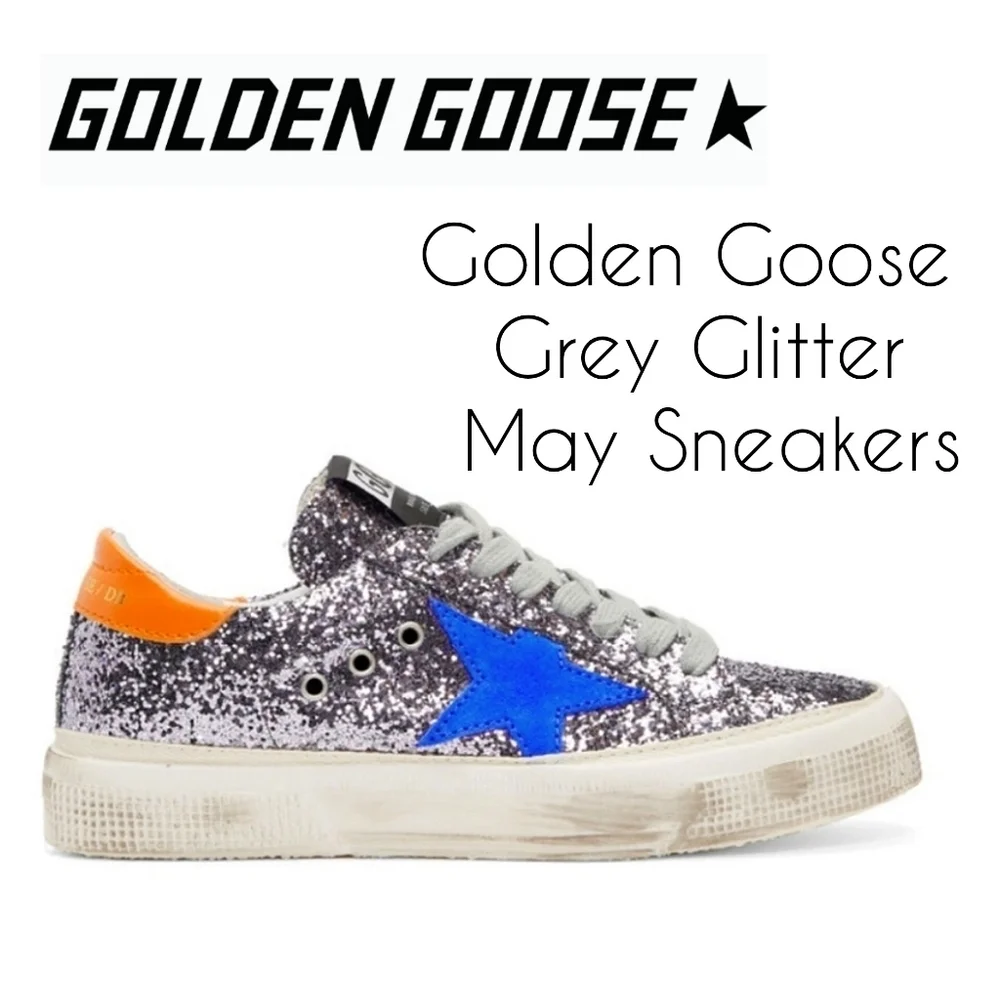 [EUC] Golden Goose Grey Glitter May Sneakers SIZE 37 in box AUTHENTIC